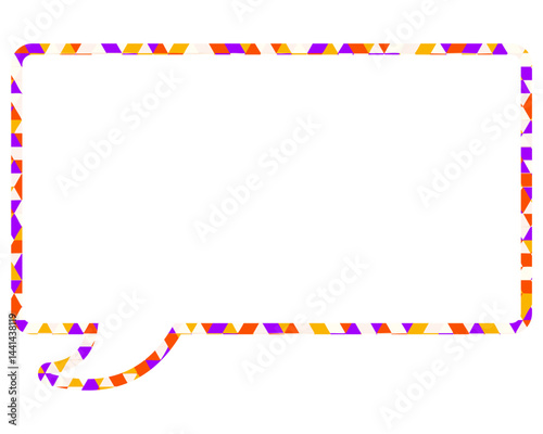 ステンドグラス風吹き出し　三角形模様　四角形