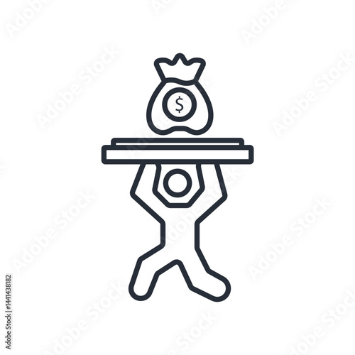 debt icon. vector.Editable stroke.linear style sign for use web design,logo.Symbol illustration.