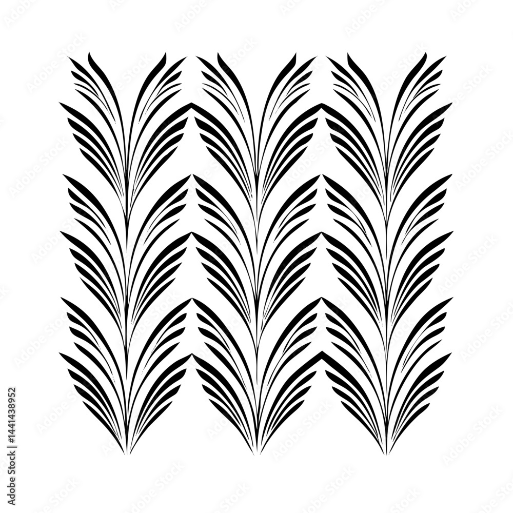 Fototapeta premium Vector gold leaves on white background isolated. Wavy drawn line branches, nature, plants luxury design elements.Modern floral art deco seamless pattern. Vector damask illustration with leaves. 
