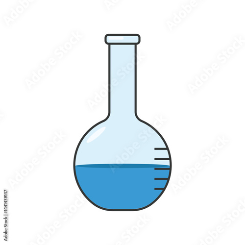 Florence flask illustration. chemical laboratory flask