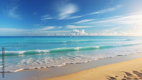 sandy beach ocean landscape background