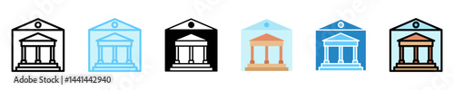 Museum multi style, mini illustration icon. use for modern concept, print, UI, UX kit, web and app development. Vector EPS 10, related to entertainment, festival, funfair and hobbies