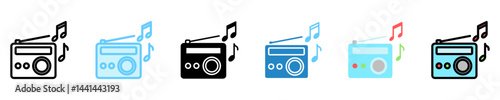 Radio multi style, mini illustration icon. use for modern concept, print, UI, UX kit, web and app development. Vector EPS 10, related to entertainment, festival, funfair and hobbies
