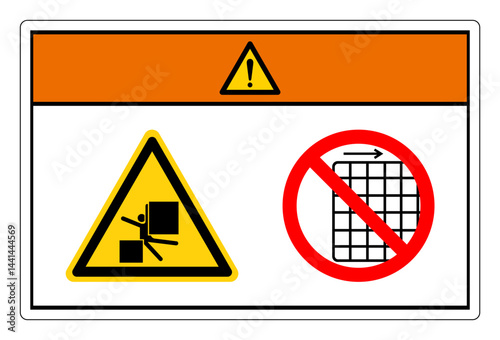 Warning Crush From Equipment Will Injury Or Kill Do Not Remove Guard Symbol Sign, Vector Illustration, Isolate On White Background Label .EPS10