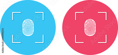 identifying fingerprint vector logo