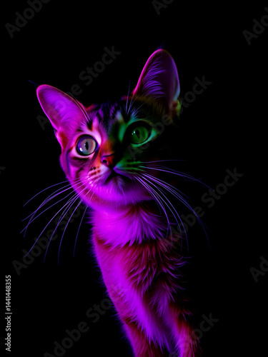 Cat mammal purple night.