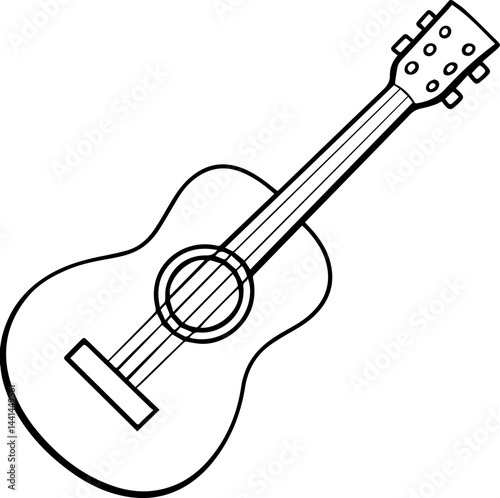 ukulele outline vector illustration line art coloring book page