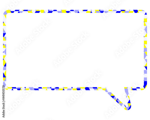 ステンドグラス風吹き出し　三角形模様　四角形