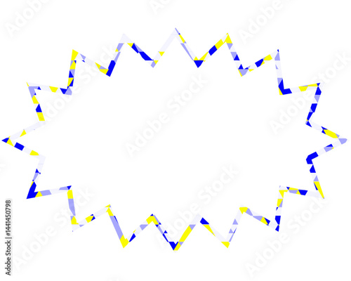 ステンドグラス風吹き出し　三角形模様　細長いギザギザした形