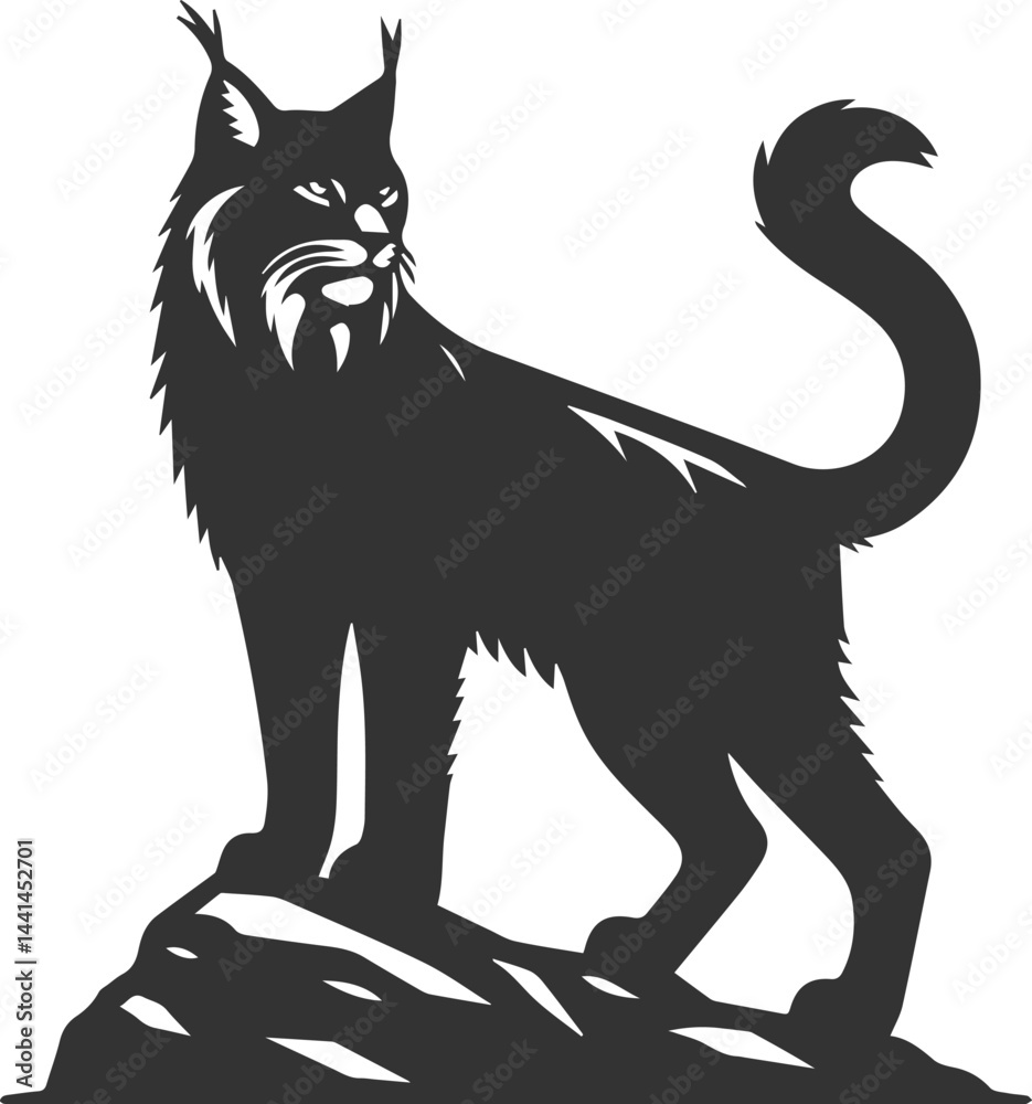 Silhouette of a angry lynx vector Silhouette of a angry lynx vector