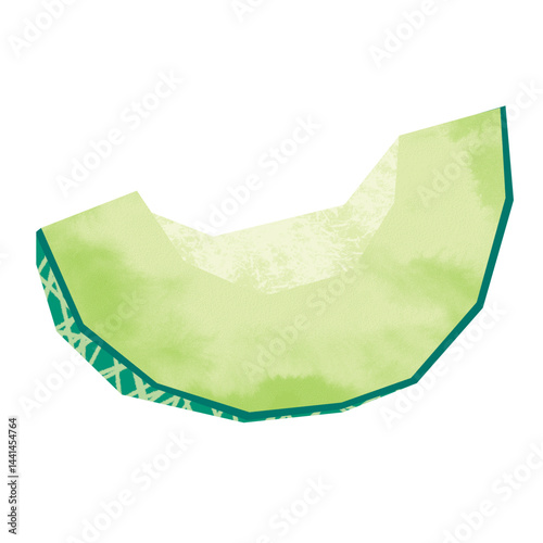 切り絵風のメロン