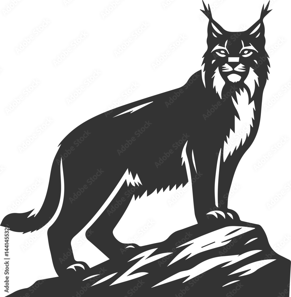 Silhouette of a angry lynx vector Silhouette of a angry lynx vector