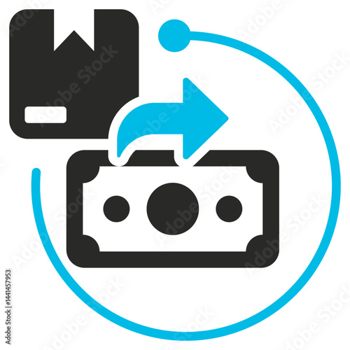 Spending Habits Glyph Blue Grey Icon