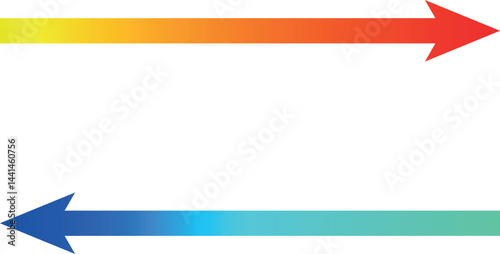 寒暖、冷温の温度矢印ベクターイラスト