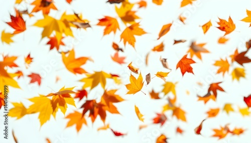 Wallpaper Mural Autumn Leaves Falling on a Crisp Day - A Colorful Display Torontodigital.ca