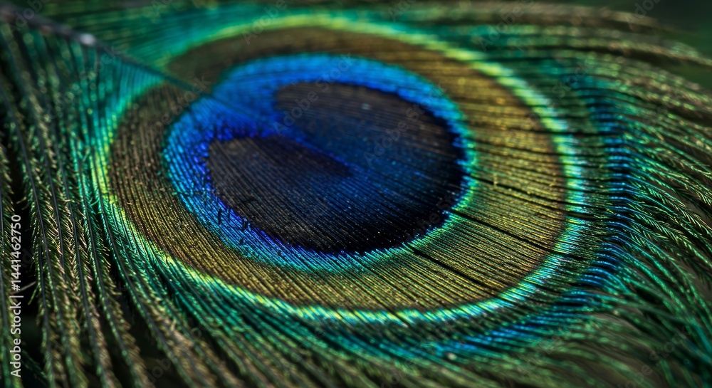 Fototapeta premium Peacock feather detail closeup