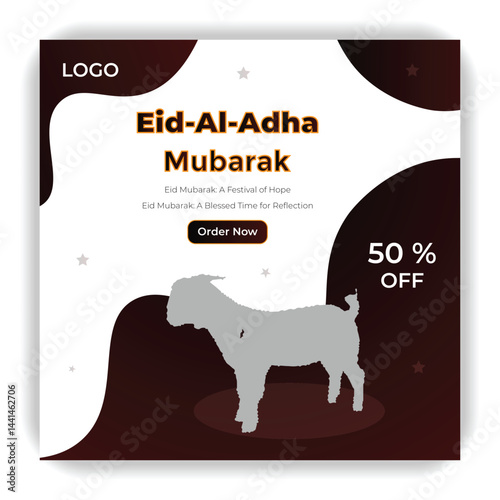 Eid Mubarak and Eid ul Fitr Social Media Banner or Instagram post Template