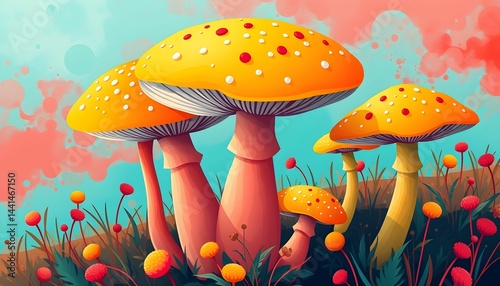Whimsical Mushroom Patch: A Colorful Animated Wonderland