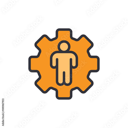 People management colored icons, minimalist vector illustration ,simple transparent graphic element .Isolated on white background