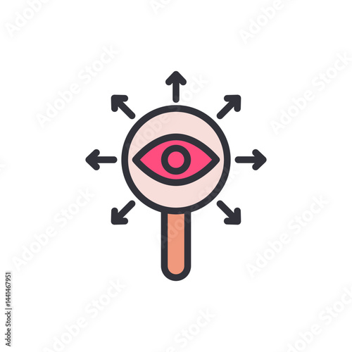 Open minded colored icons, minimalist vector illustration ,simple transparent graphic element .Isolated on white background