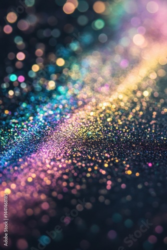 Abstract texture of vibrant glitter and bokeh lights creating a magical and festive atmosphere perfect for backgrounds and designs with a dreamy and sparkling effect