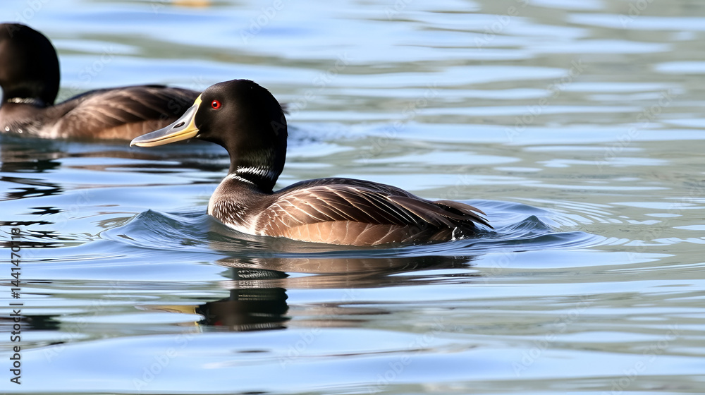 Obraz premium Common eider swimming