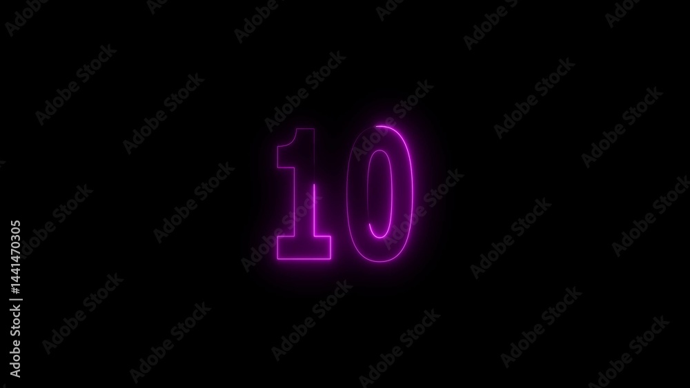 Neon number 10 illustration. purple glowing digit design. Neon number 10 illustration. purple glowing digit design.