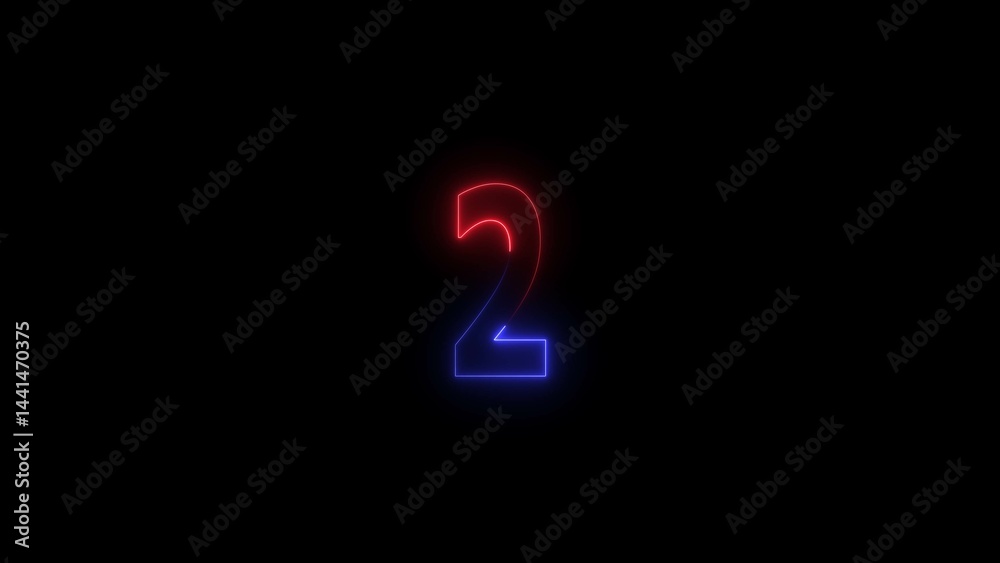 glowing yellow 2. glowing countdown number illustration. glowing yellow 2. glowing countdown number illustration.