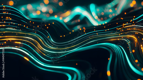 Teal green abstract swirl background