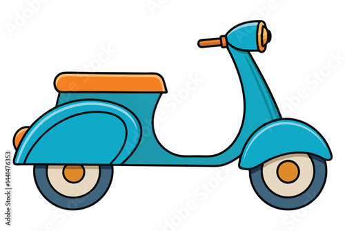 Stylish Blue Scooter Illustration for Transportation Design