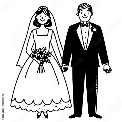 wedding couple vector illustration