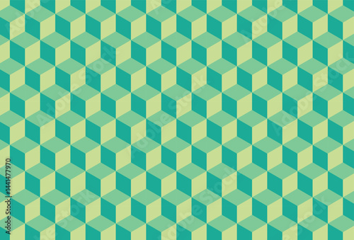 Seamless isometric cube pattern with optical illusion effect, creating a 3D geometric texture background. 