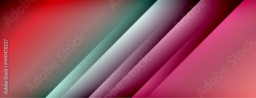 Abstract gradient background. Diagonal stripes transition from red to teal, pink hues dominate composition. Smooth color blending visible.