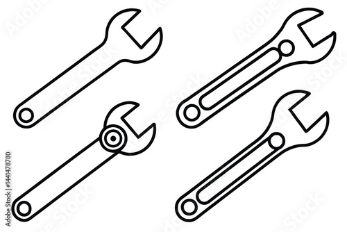 Two Adjustable Wrench Icons for Repair or Maintenance