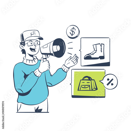 Marketer Promoting Products
