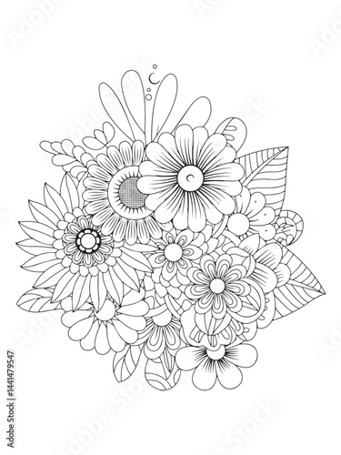 Soothing Spring Flower Coloring Pages for Relaxation