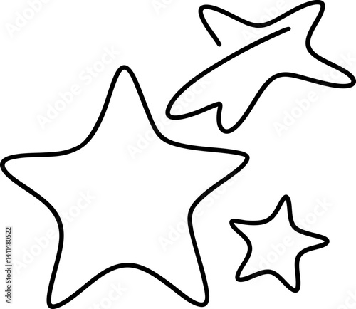 Stylish stars and shooting star create whimsical icon perfect for bookmarks or saving favorite items