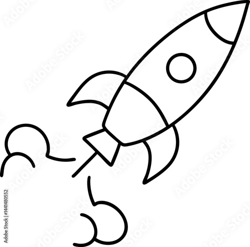 simple rocket icon symbolizes innovation and exploration, perfect for projects that aim to save time and inspire creativity