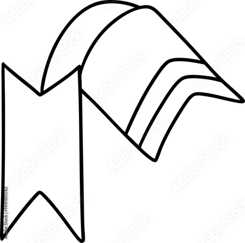 simple bookmark icon featuring ribbon design that symbolizes saving page in book
