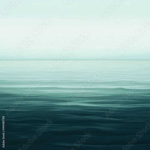 Obraz na płótnie Serene ocean vista with gentle waves and a tranquil horizon in shades of blue and green creating a calming seascape perfect for backgrounds and artistic designs w salonie