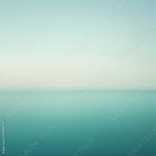 Obraz na płótnie Serene ocean view with calm water and soft sky creating a peaceful tranquil atmosphere in a minimalist style with a horizon line and light colors w salonie