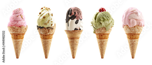 Pack of Ice Cream Against Transparent Background for Food Branding, Dessert Promotion, or Summer Design Projects photo