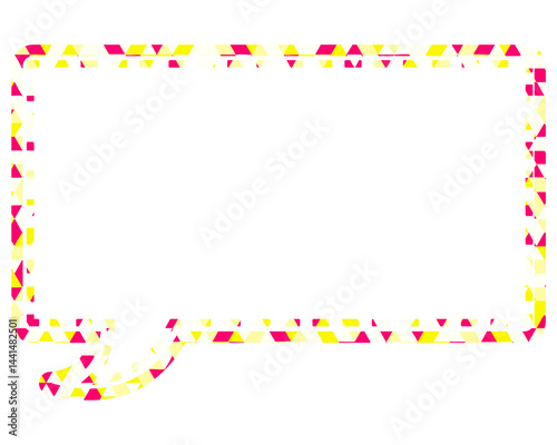 ステンドグラス風吹き出し　三角形模様　四角形