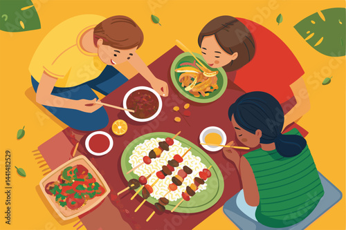 -illustrated-vector-of-friends-eating-bbq-skewers- (1).eps