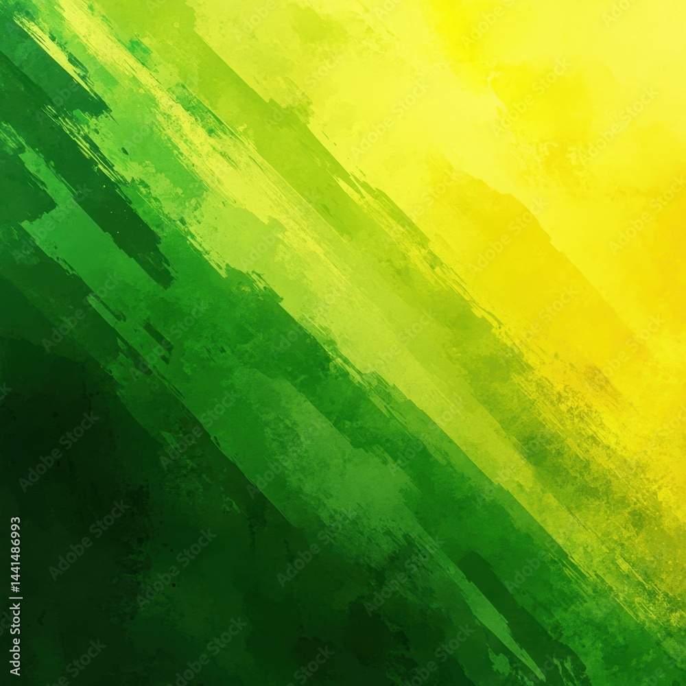 Abstract art with dynamic brush strokes in vibrant yellow and green tones creating a modern and energetic visual for creative projects and design applications.