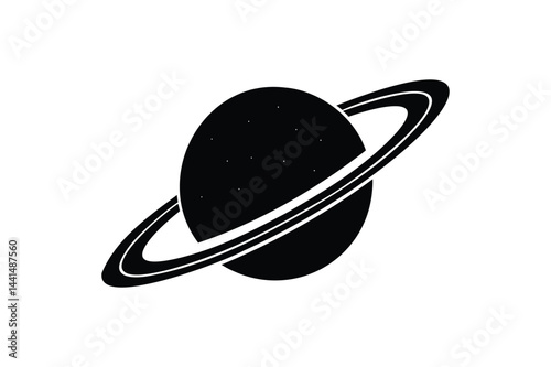 Planet Saturn silhouette