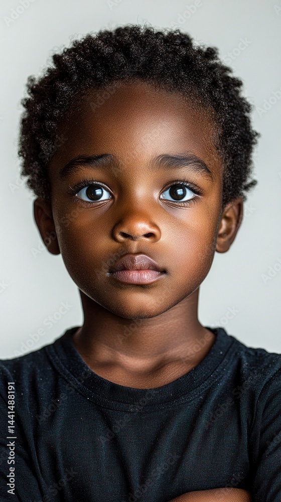 Portrait of a Young Boy with a Serious Expression Portrait of a Young Boy with a Serious Expression