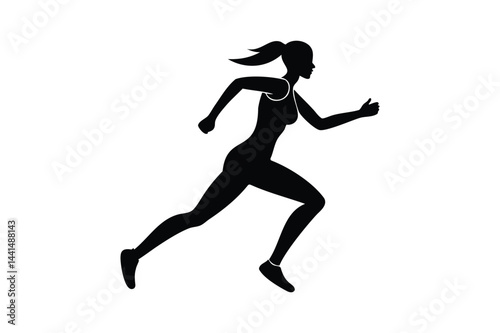 Running woman silhouette