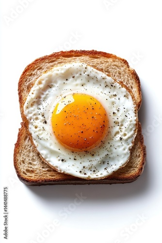 Obraz na płótnie Sunny Side Up Egg on Toast with Pepper Breakfast Delight Culinary Still Life Fresh Food Studio Shot w salonie