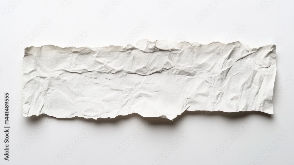 Minimalist Image of Ripped White Paper on a Clean Background for Creative Projects and Graphic Design Resources with Subtle Shadows and a Soft Light